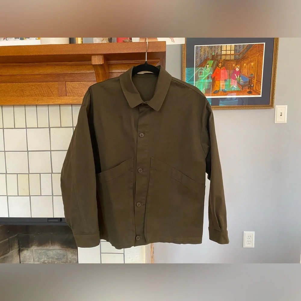 7115 by szeki Signature Panel Pockets Shirt Jacket - Cotton Edition - Deep Olive - Picture 4 of 12